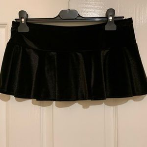 Velvet mini schoolgirl skirt